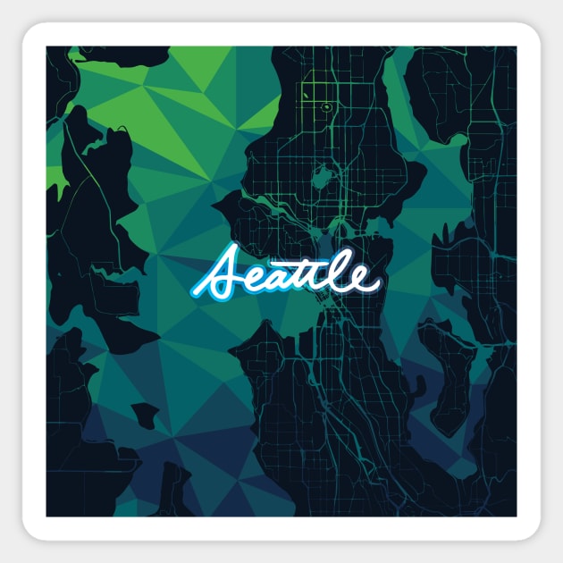 Seattle Map Gradient Script Sticker by polliadesign